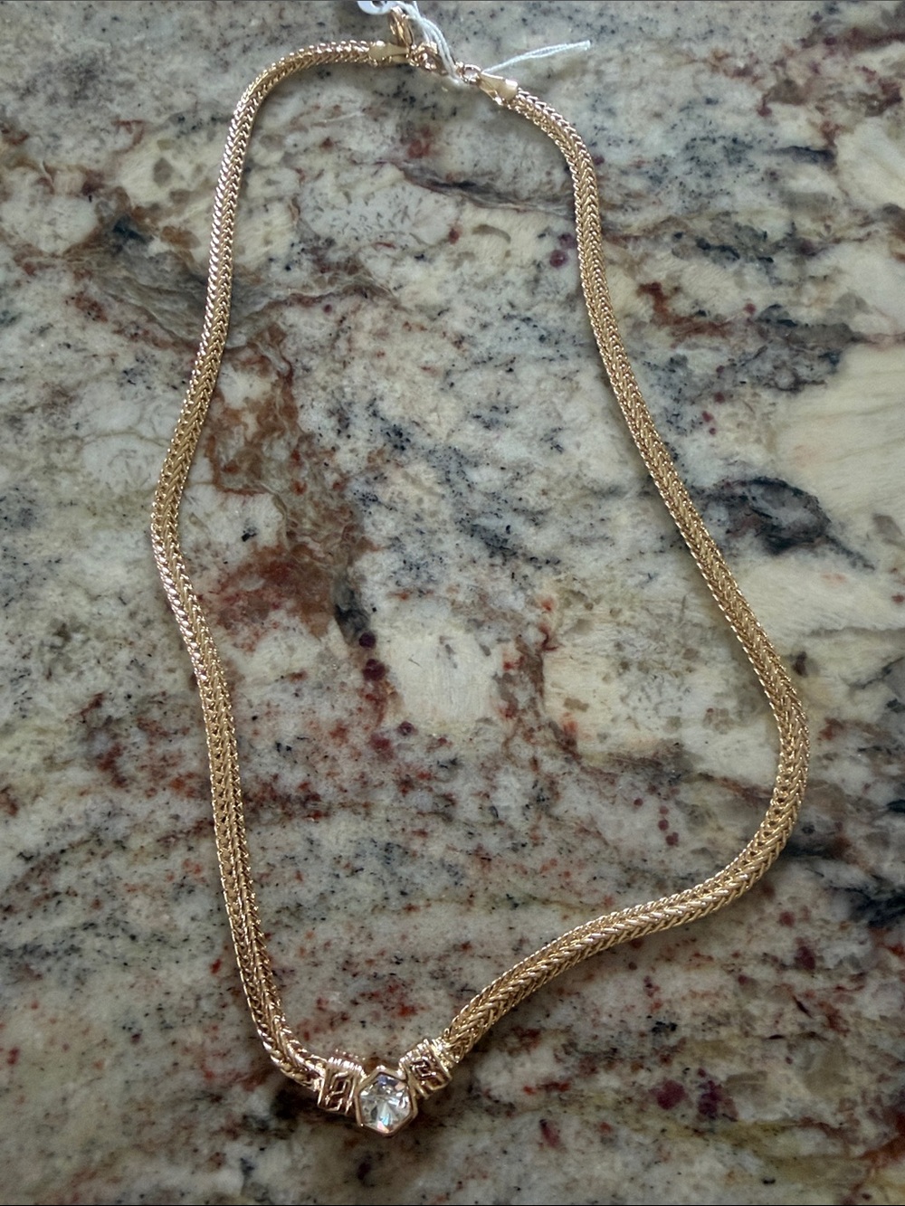 Park Lane Chain Necklace with Clear Stone Accent